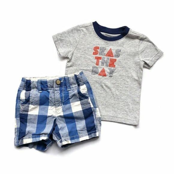 New Janie & Jack Summer Top and Shorts Gap Bundle 18m 12-18 - Picture 1 of 4